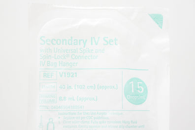 Braun V1921 Secondary IV Transfer Set 15 Drops/ml 40inch Priming Volume 8.8mL